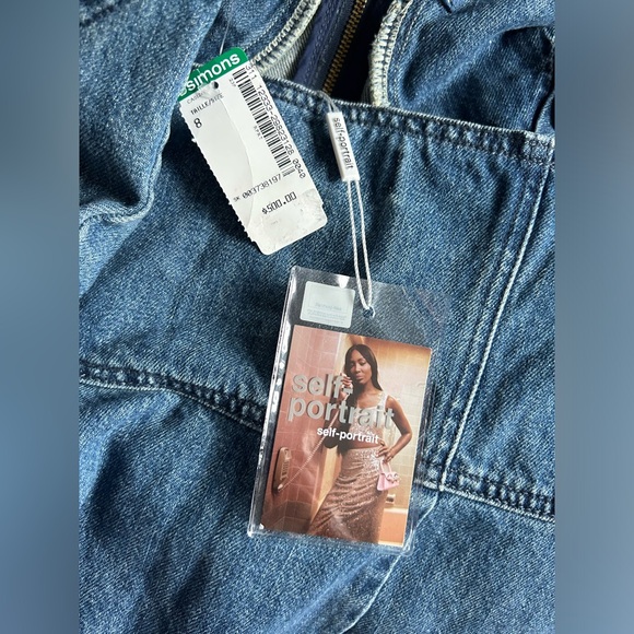 New wit tags - Self- Portrait Scalloped Denim Dress size 8 - Picture 3 of 16